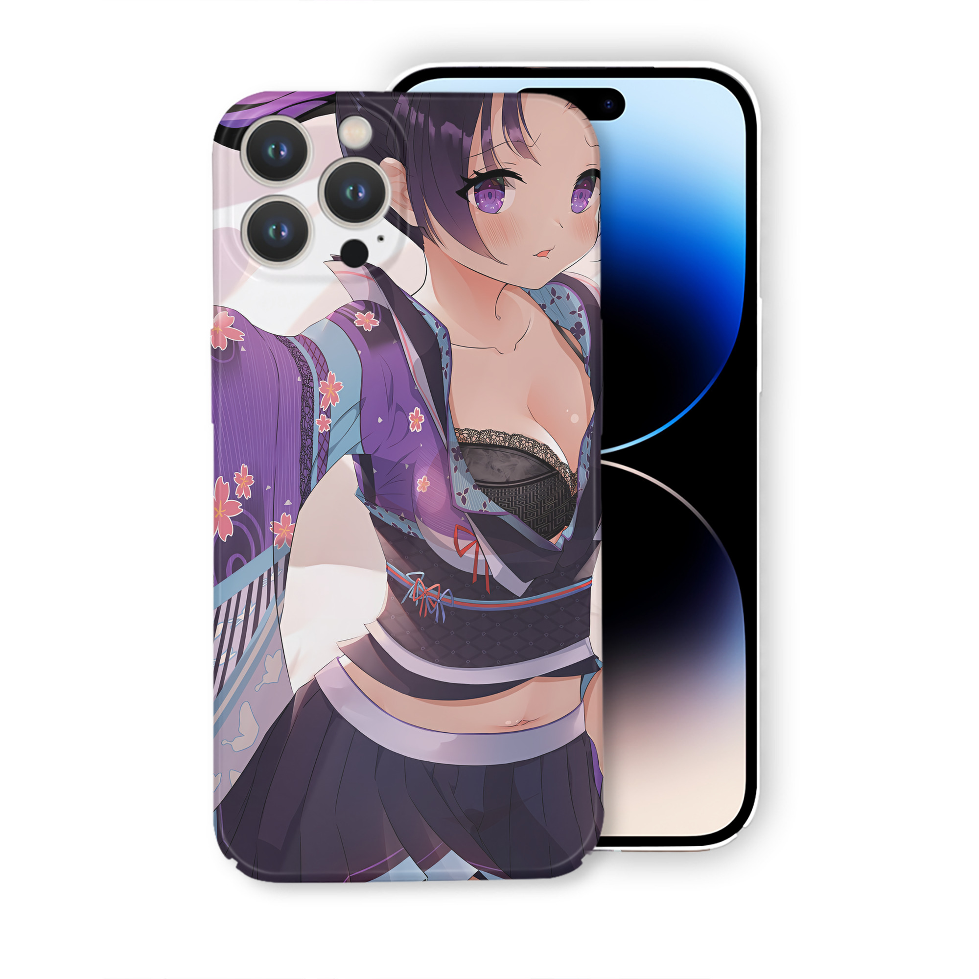 （画像用） 鬼滅の刃（きめつのやいば）蟲柱-胡蝶 しのぶ／こちょう しのぶ Kochou Shinobu 【iPhone 14シリーズ対応】ハードケース